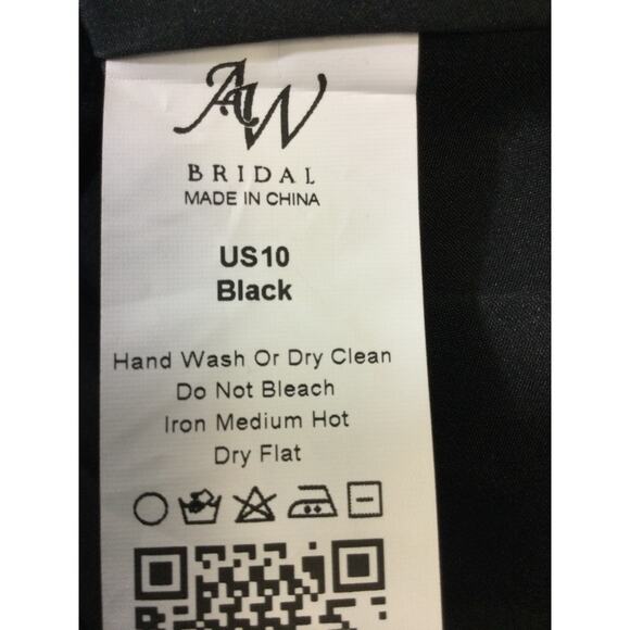 AW BRIDAL SZ 10 L black chiffon ruffle prom formal party maxi dress NEW B157 - Picture 7 of 8